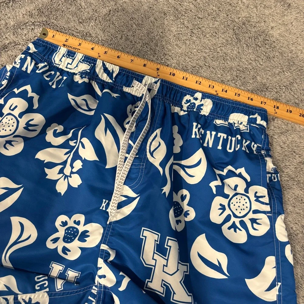 Wes And Willy Mens Swim Trunks XXL Kentucky Wildcats Floral Beach Hawaiian 21245